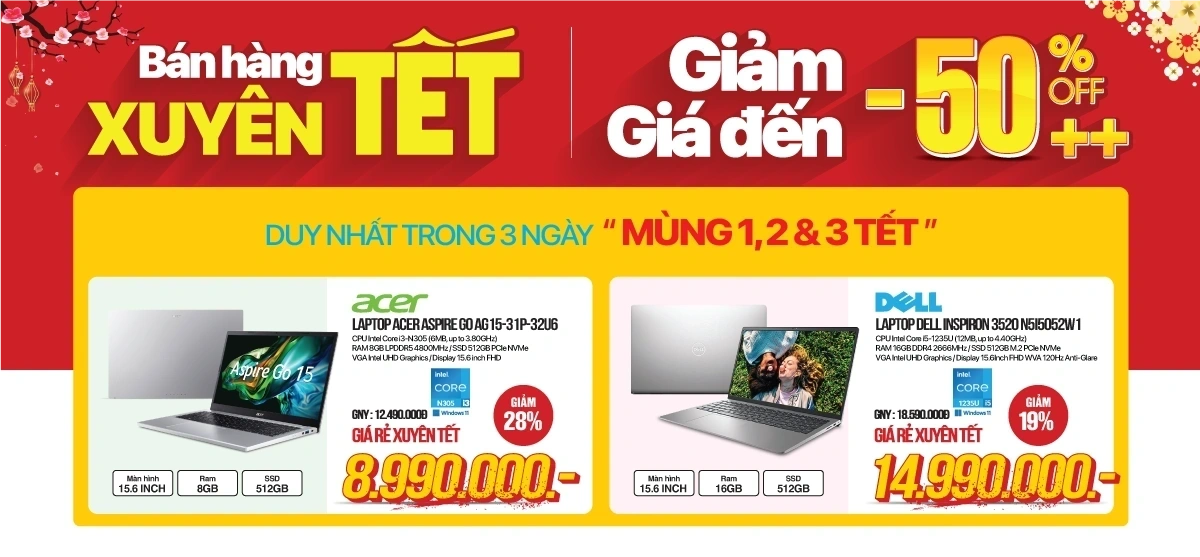 Laptop sale rực lửa, giá sốc banh nóc