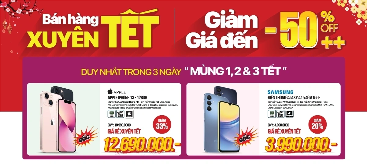 Smartphone, máy tính bảng giá Rẻ chấn động dịp Tết Nguyên đán