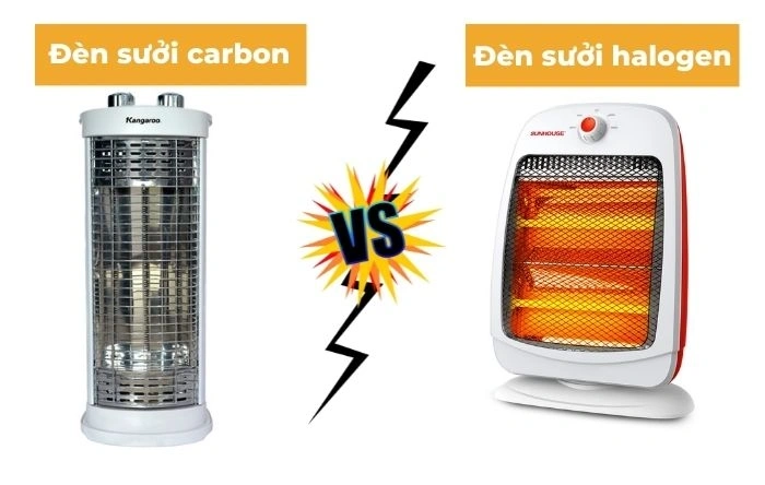 Đèn sưởi halogen và đèn sưởi carbon nên dùng loại nào?