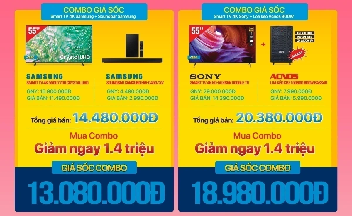 Mua sắm combo nhân đôi - Quà tặng cực chất