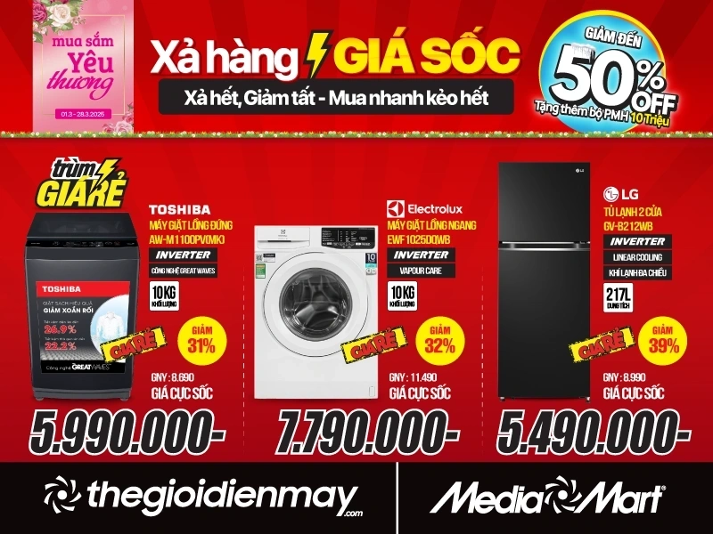 Tủ lạnh, máy giặt, máy sấy - Trợ thủ nâng tầm chất lượng cuộc sống