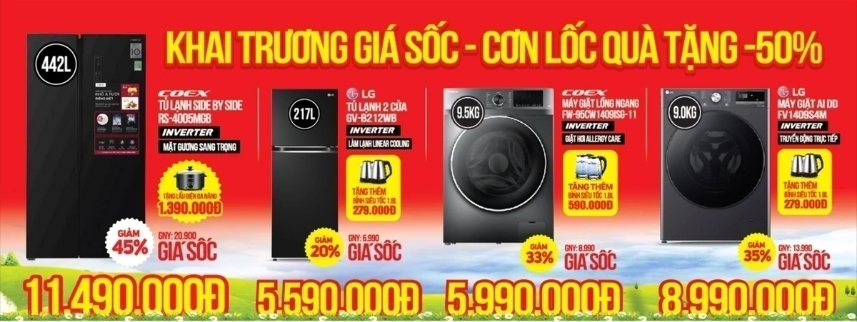 Đại Tiệc Khuyến Mại, Điện Lạnh Rẻ Đến 50%
