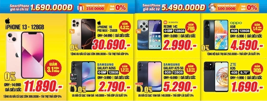Điện thoại, IPad - Sale đậm, Sale đủ các thương hiệu