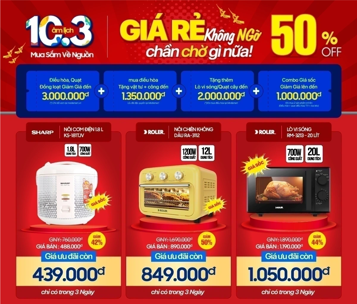 Gia dụng giảm sâu - việc nhà bớt lo âu