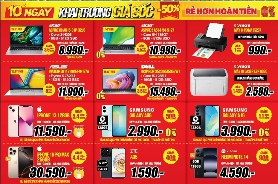 Laptop - Điện Thoại Deal Siêu Hời, Giá Rẻ Bất Ngờ, Sập Giá dịp Khai trương