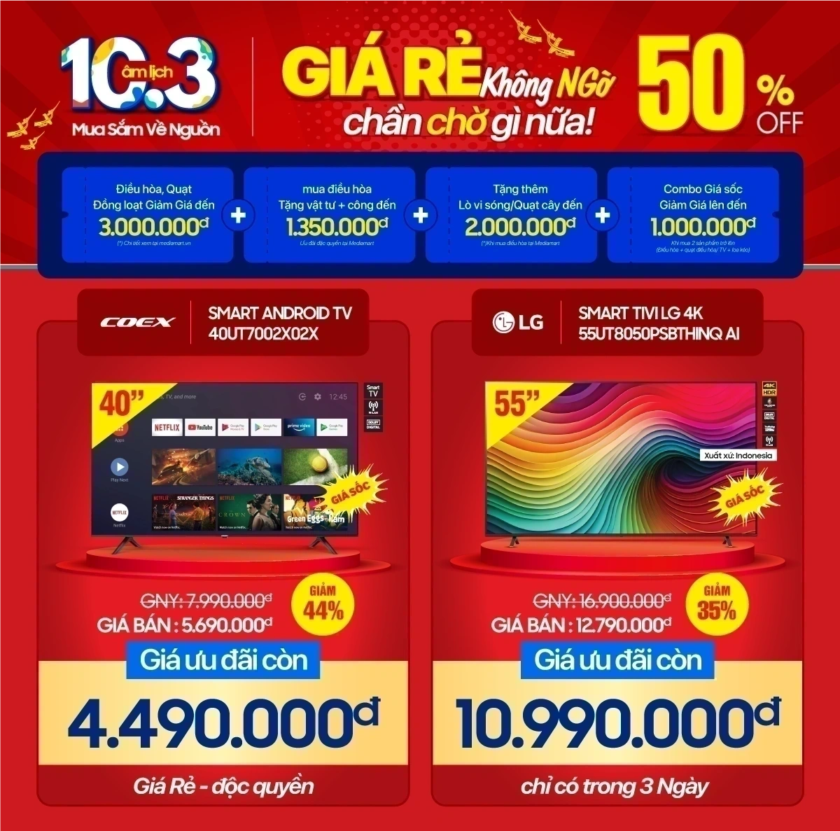 Mua sắm về nguồn - Giảm giá tivi cực chất