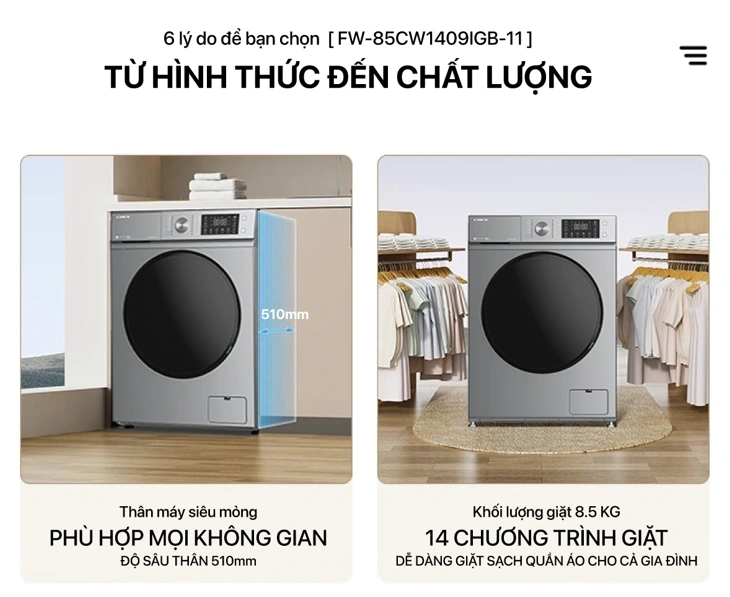 Thiết kế nhỏ gọn, hiện đại phù hợp mọi không gian