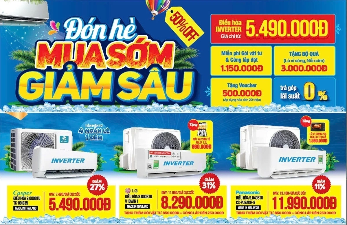 Ưu đãi lớn chưa từng có cho Điện lạnh - Tặng bộ quà Gia dụng lên đến 5 triệu đồng