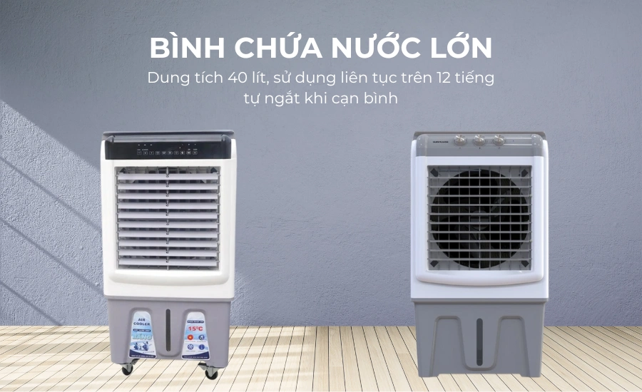 Cả COEX CA-7125A và Sunhouse SHD7744 đều có bình chứa nước dung tích 40 lít