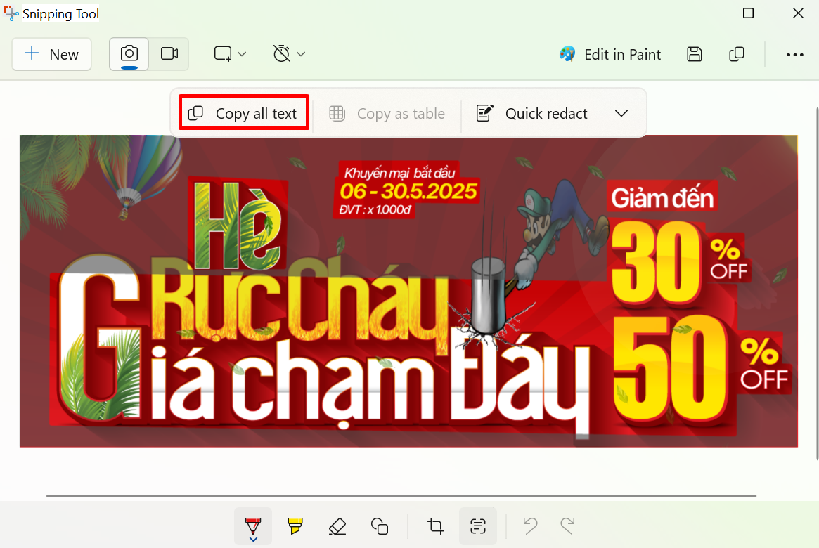 Chọn Copy All Text