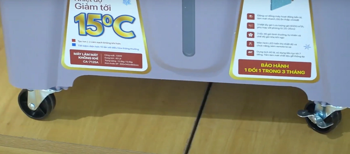 COEX CA-7125A có 4 bánh xe linh hoạt