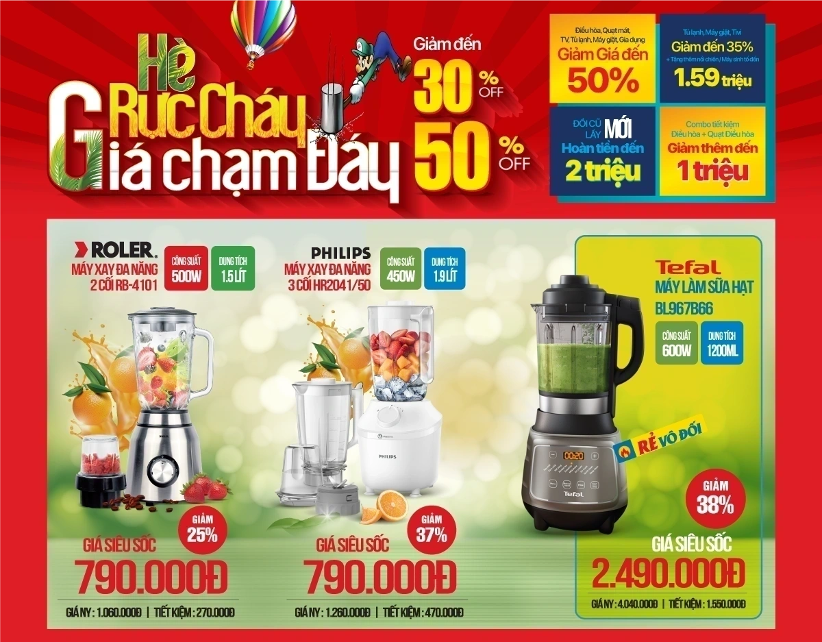 Đại tiệc gia dụng, giảm đến 50%, tha hồ sắm sửa