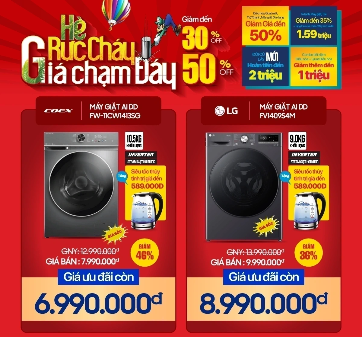Giặt sấy xịn, giá vừa xinh, giảm ngay 50%++