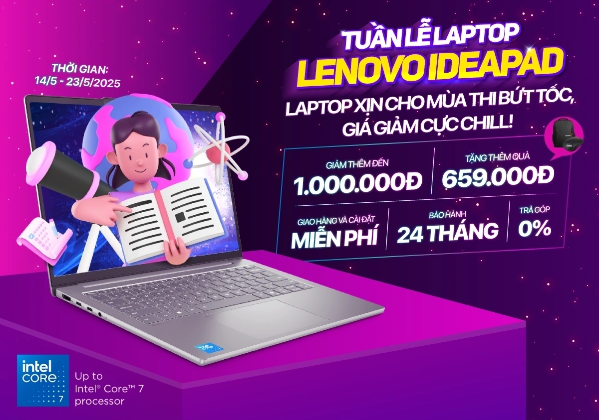 Laptop Lenovo IdeaPad - Giá giảm cực chill, cho mùa thi bứt tốc