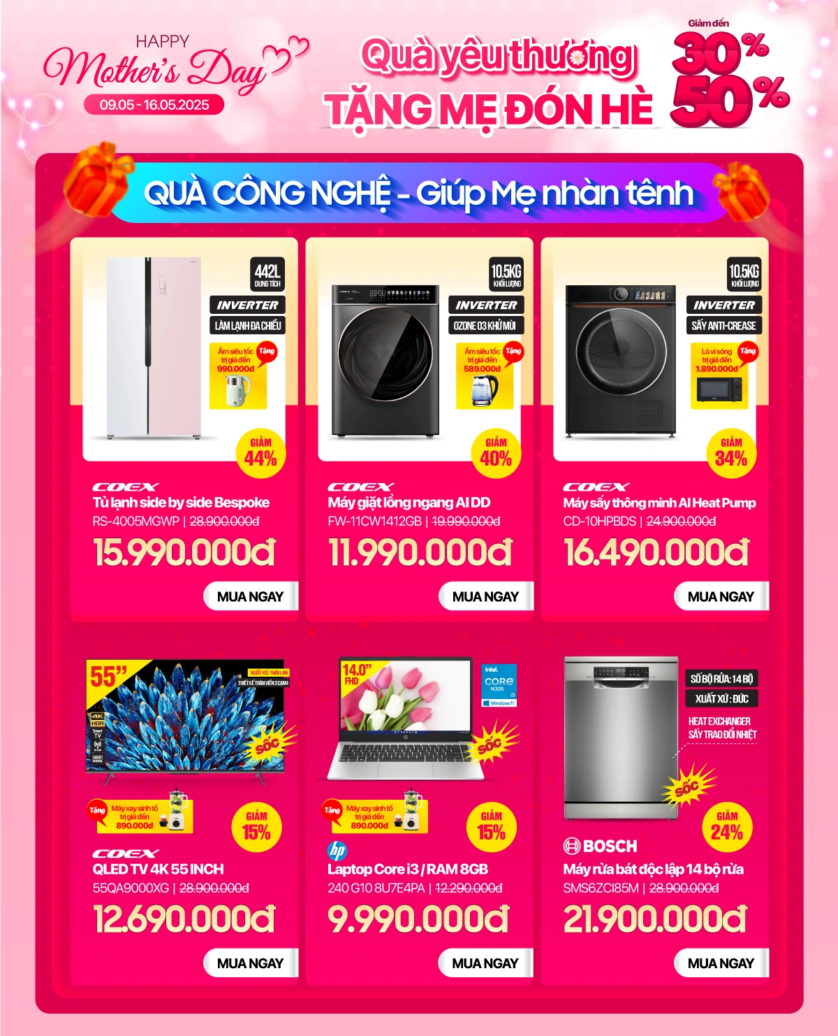 Quà công nghệ - giúp mẹ nhàn tênh