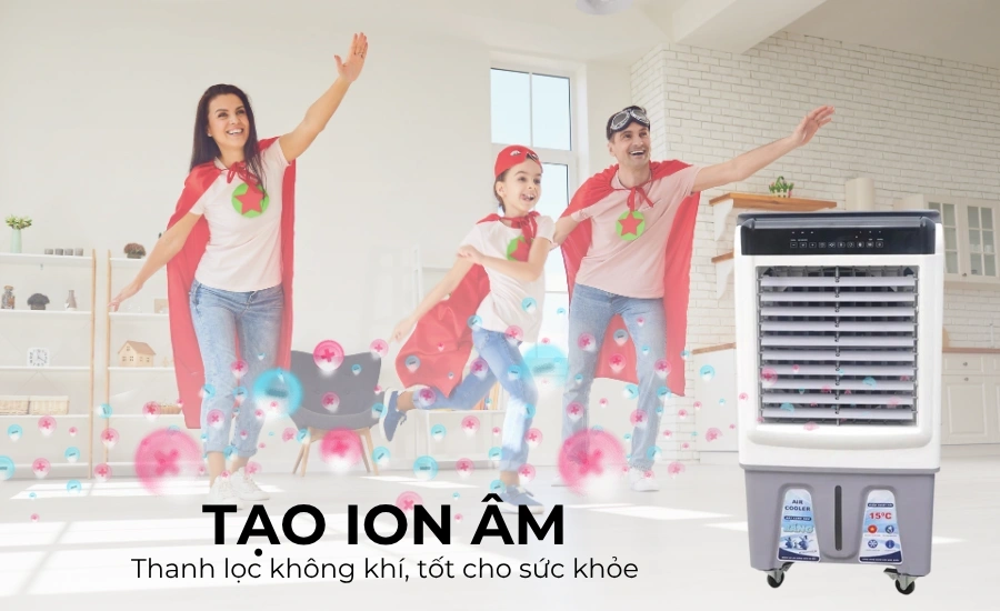Quạt điều hòa COEX CA-7125A lọc không khí vượt trội hơn Sunhouse SHD7744 nhờ công nghệ tạo ion âm