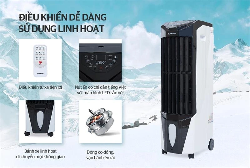 Quạt điều hòa Sunhouse SHD7719 sử dụng linh hoạt, điều khiển dễ dàng