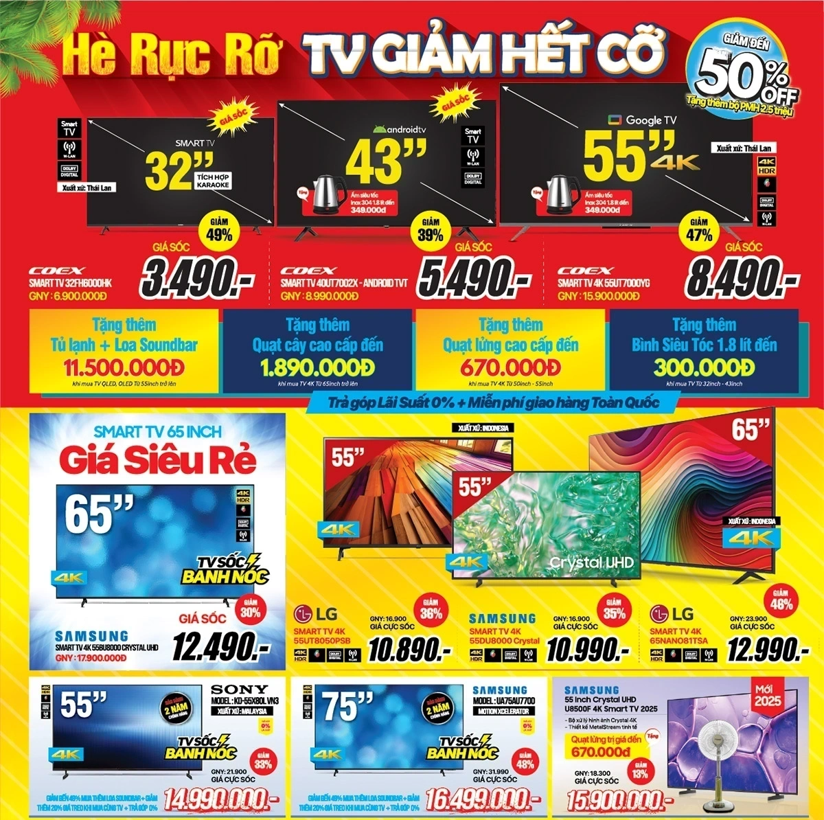 Smart tivi, loa kéo sale bùng nổ, cho hè bùng cháy