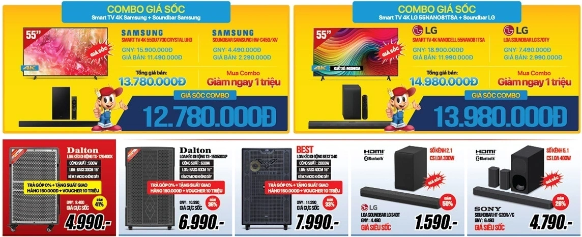 Smart tivi, loa kéo sale bùng nổ, cho hè bùng cháy