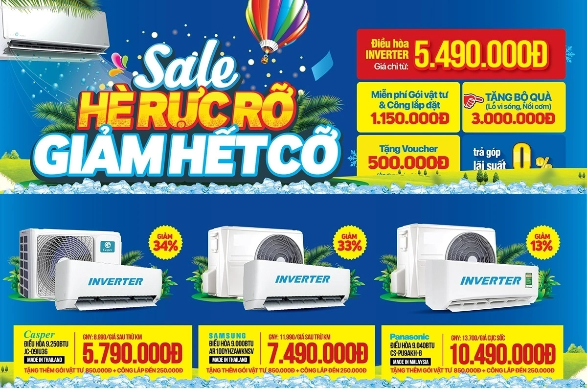 Thổi bay nắng hè - Điều hòa, quạt mát giảm đến 50%++