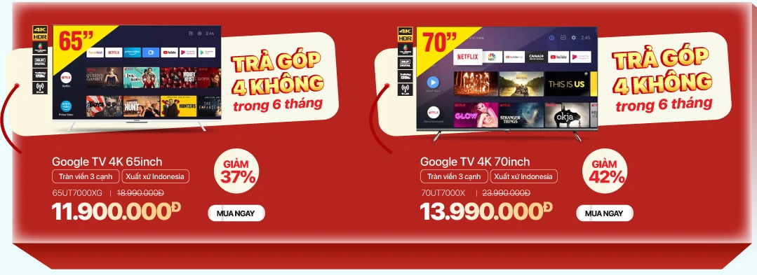 TRẢ GÓP 4 KHÔNG: Không cần trả trước, không % lãi suất, không phí hồ sơ, không phí bảo hiểm