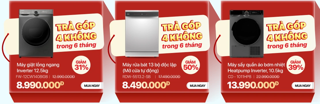 TRẢ GÓP 4 KHÔNG: Không cần trả trước, không % lãi suất, không phí hồ sơ, không phí bảo hiểm