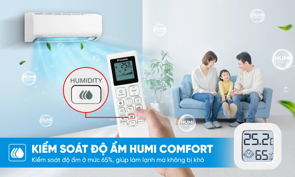 1. Điều hòa Daikin 1 Chiều Inverter 9.200Btu/1Hp ATKB25ZVMV