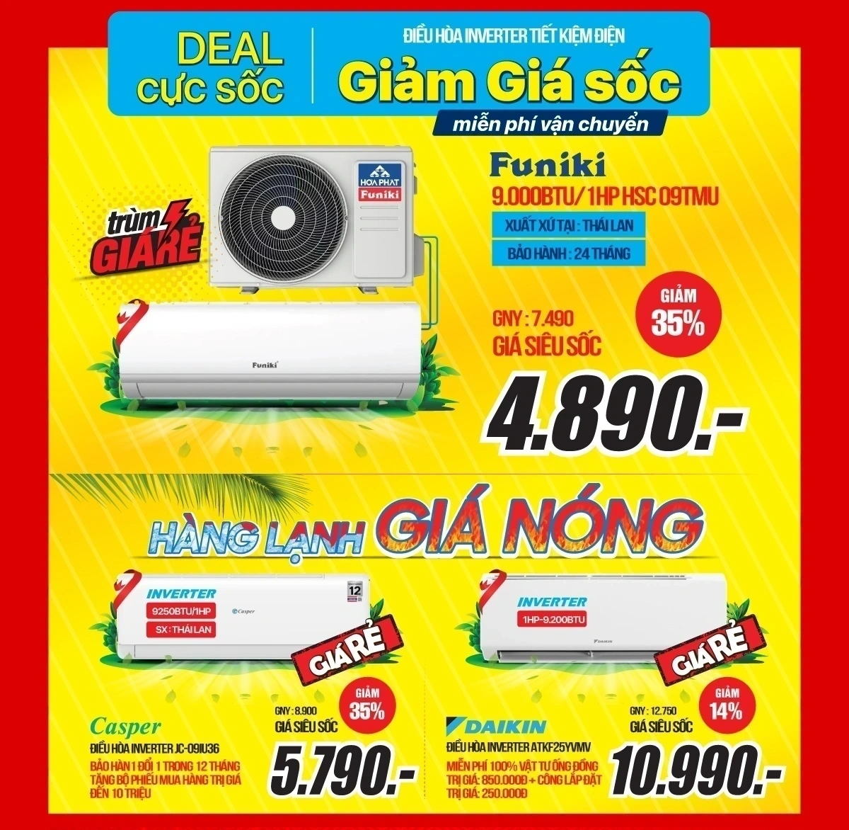 Cao điểm nắng nóng: Nhiệt càng cao, điều hòa, tủ lạnh, máy giặt giảm càng lớn 50%