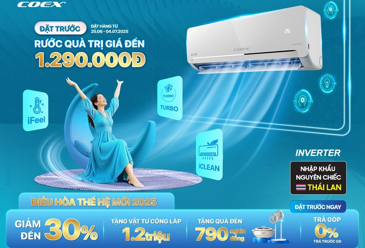 Đặt trước điều hòa COEX nhận ngay quà trị giá đến 1.290.000đ