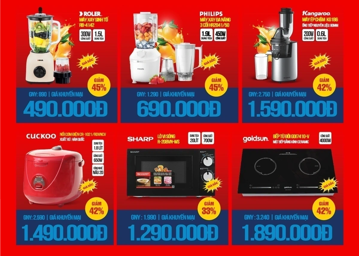 Đồ gia dụng, đồ dùng nhà bếp giảm tới 50%, giá chỉ từ 399K