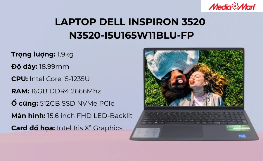 Laptop Dell Inspiron 3520 N3520-i5U165W11BLU-FP
