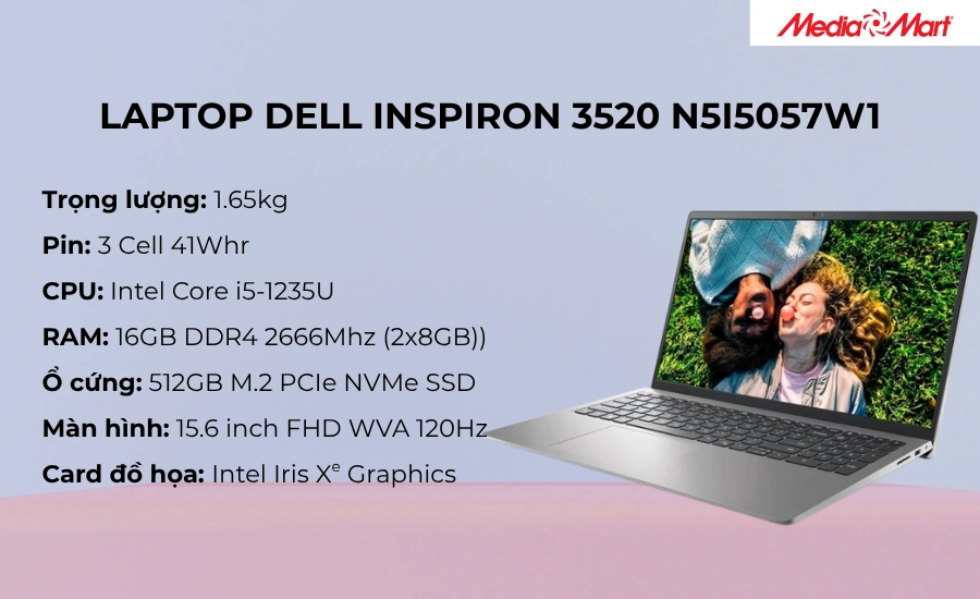 Laptop Dell Inspiron 3520 N5I5057W1