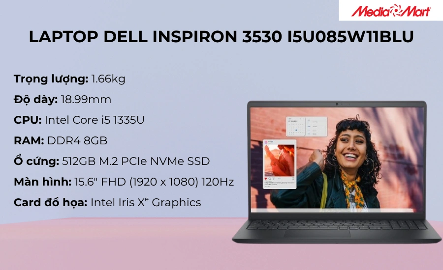 Laptop Dell Inspiron 3530 i5U085W11BLU