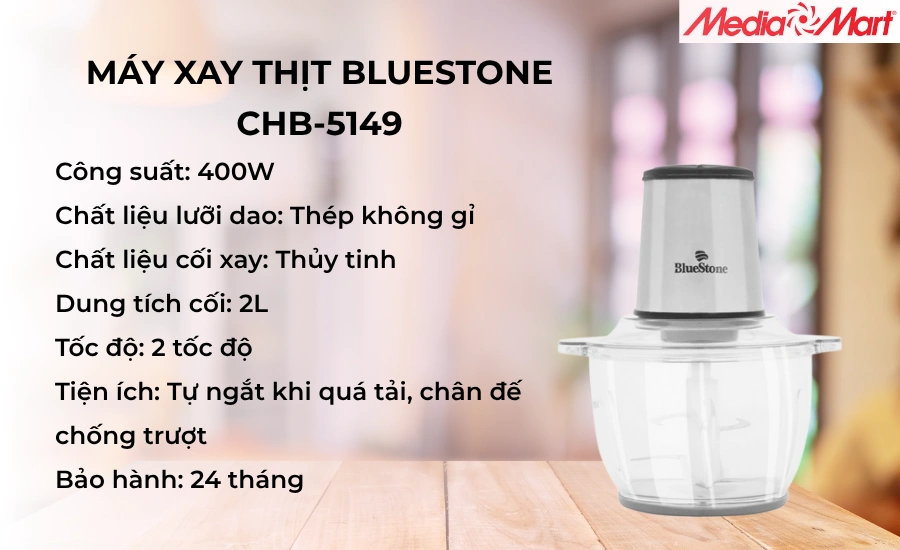 Máy xay thịt Bluestone CHB-5149 nhỏ gọn, tiện lợi, giá chưa đến 1 triệu đồng