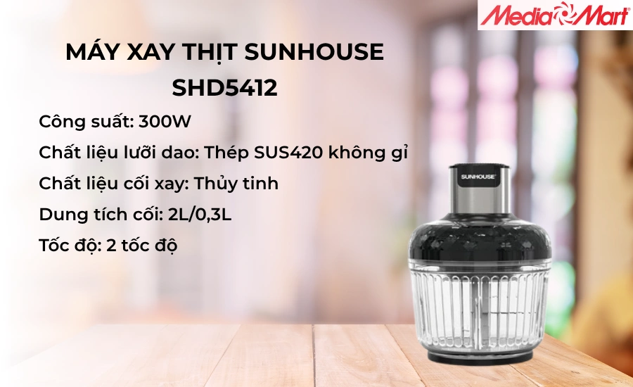 Máy xay thịt Sunhouse SHD5412 giá dưới 1 triệu đồng, phù hợp cho căn bếp của gia đình