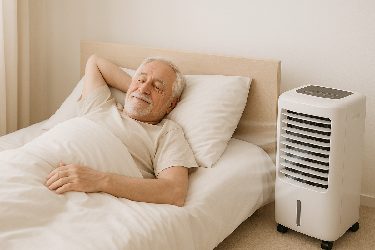 Quạt điều hòa cần đảm bảo có độ ồn thấp để không làm ảnh hưởng thời gian nghỉ ngơi của người lớn tuổi