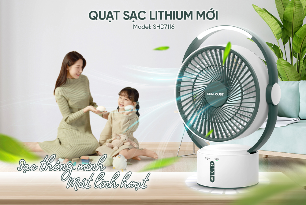 Quạt tích điện Sunhouse SHD7116