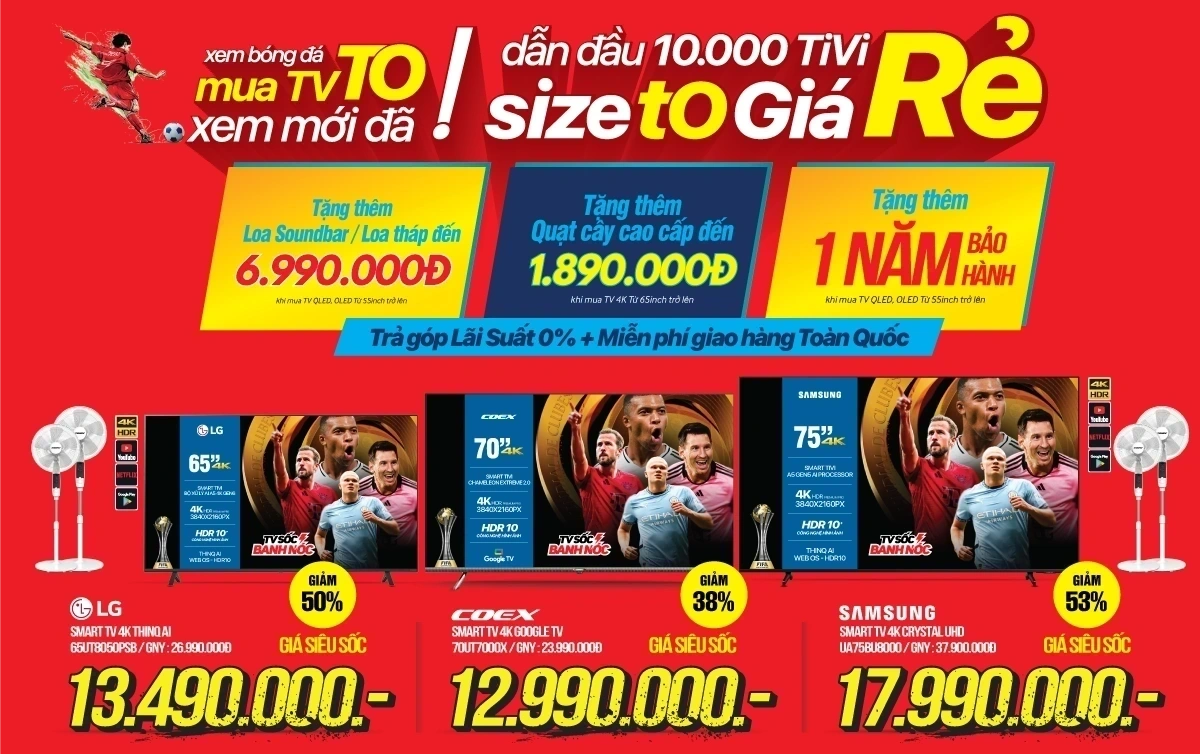 Rinh smart tivi cao cấp, nhận quà tặng cực chất trị giá đến 5,9 triệu đồng