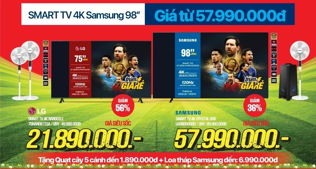 Tivi size LỚN - Giá NHỎ - Giảm không phanh