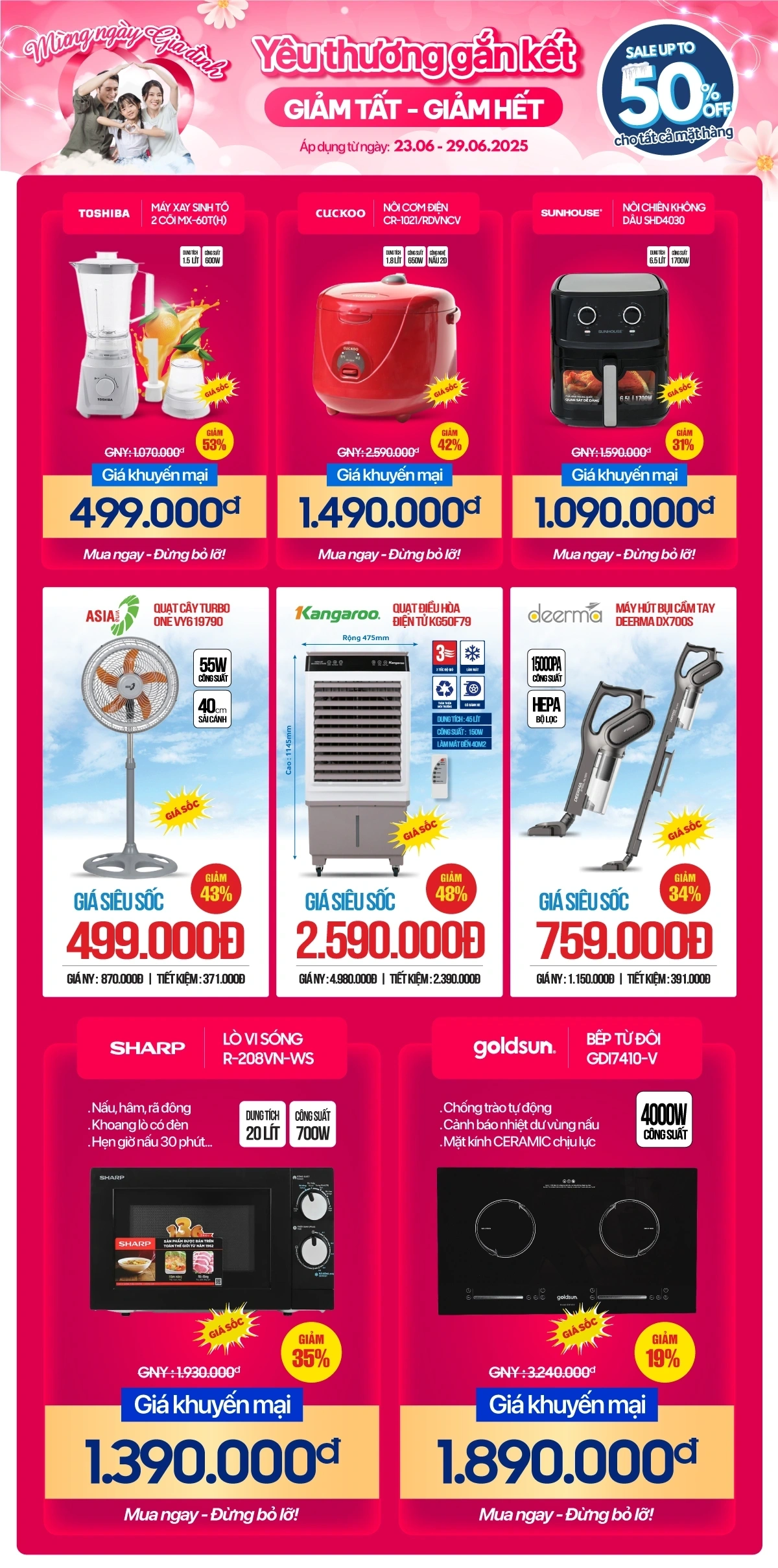 Ưu đãi gia dụng mừng ngày Gia đình