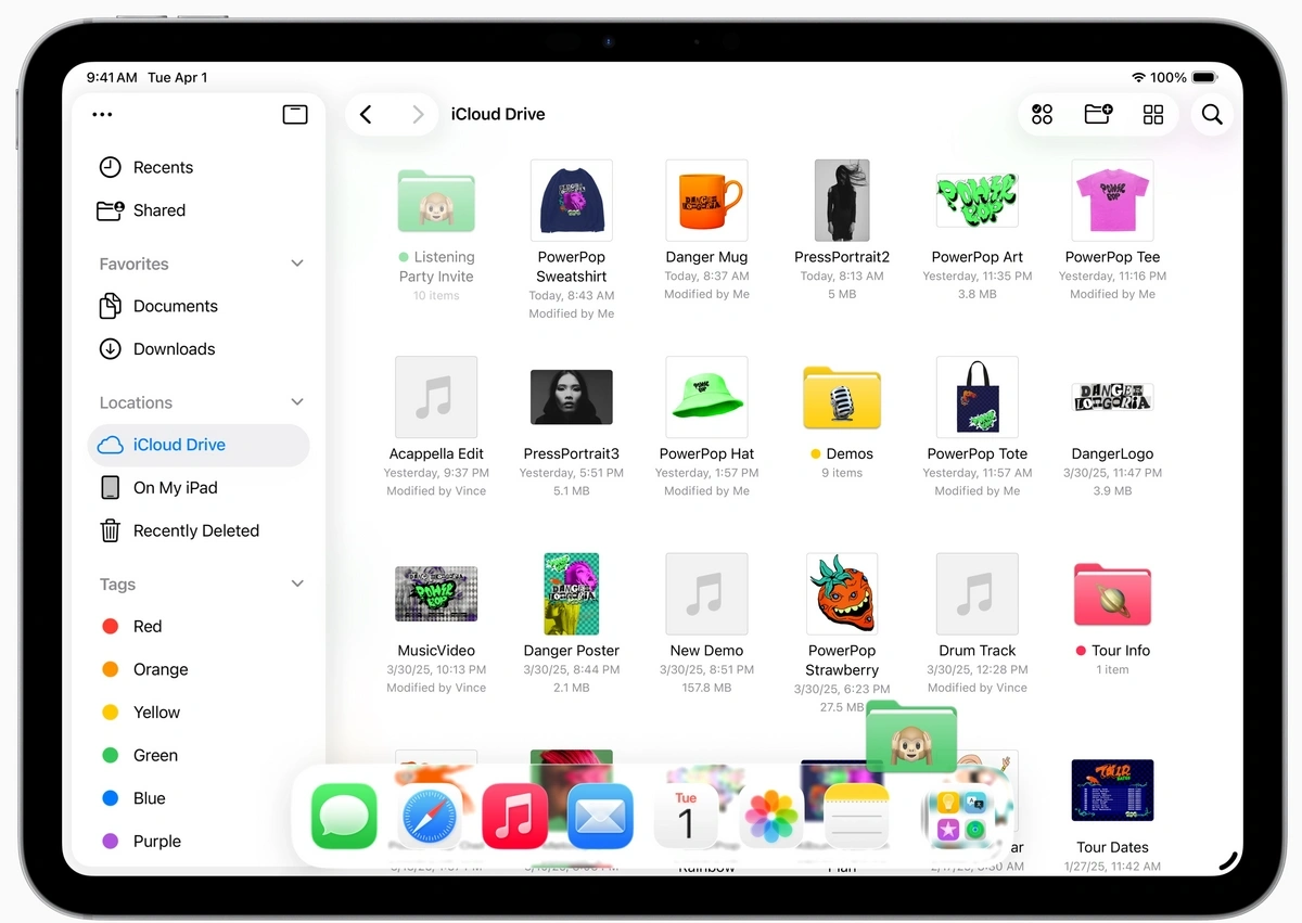 Với trình quản lý tệp, người dùng iPad giờ đây có thể truy cập và tổ chức tệp nhanh chóng, hiệu quả như trên MacBook