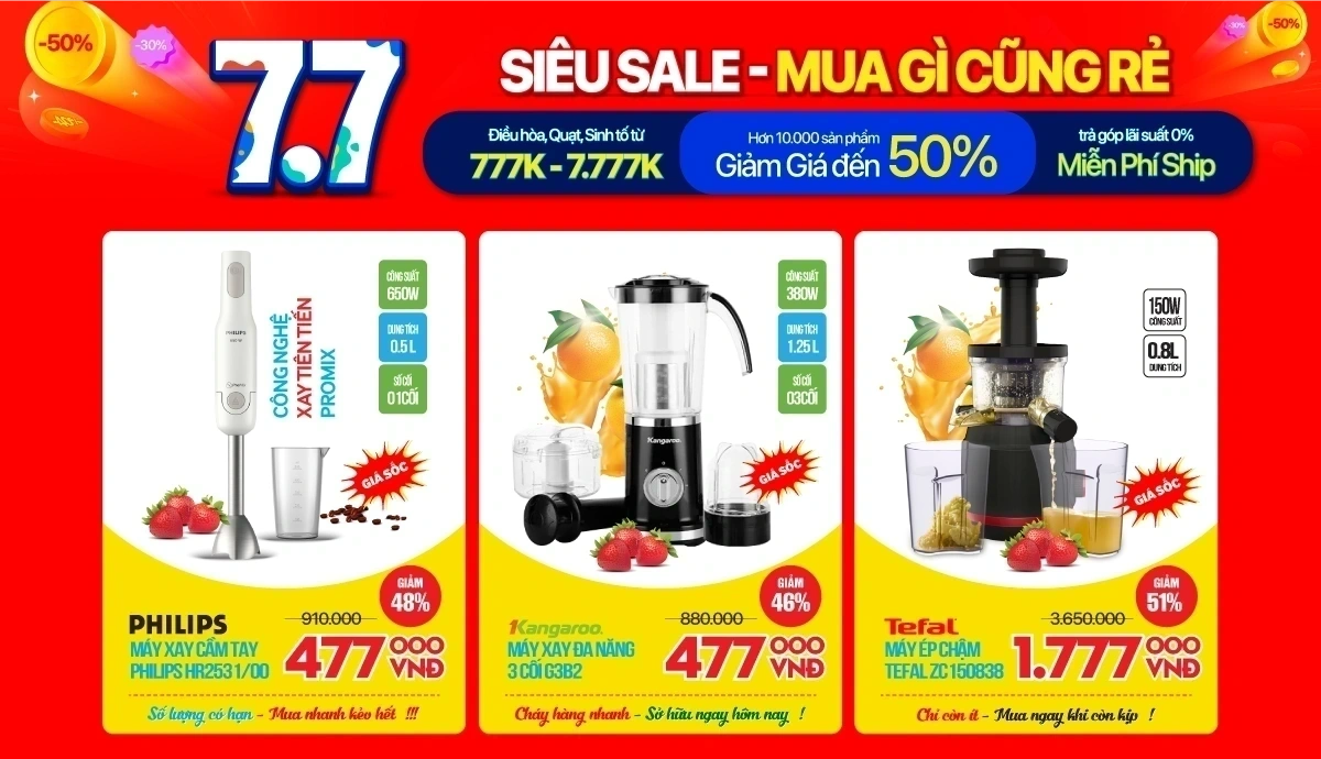7/7 gia dụng giảm lớn 50%++