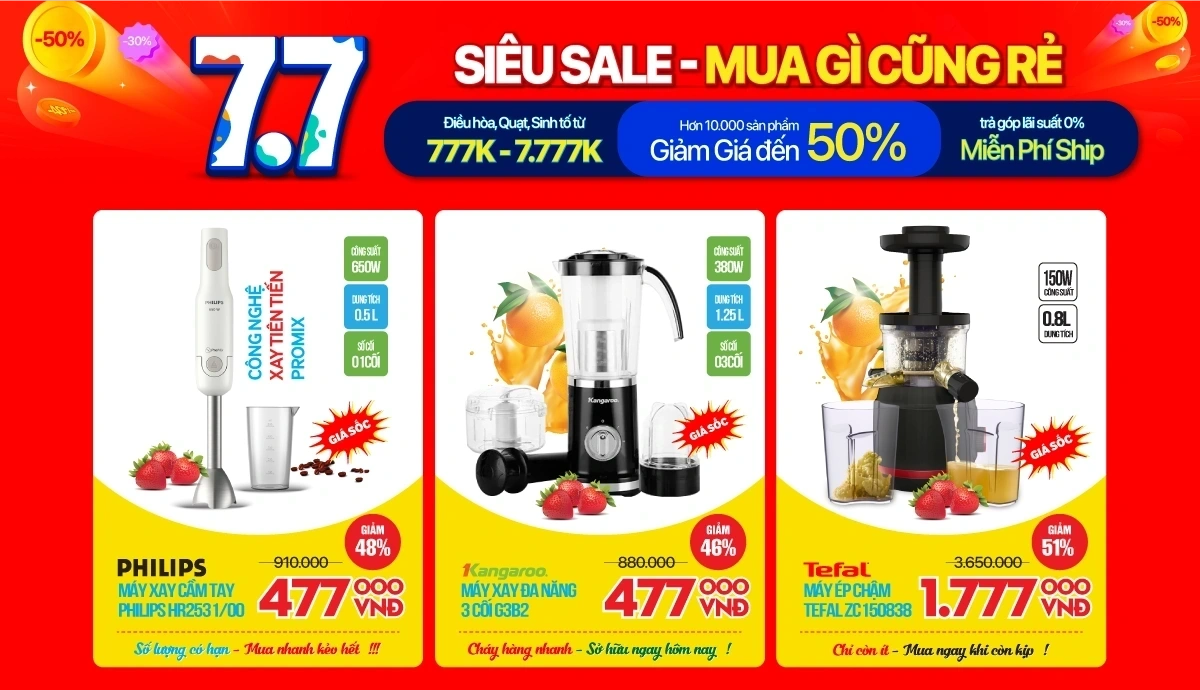 7/7 gia dụng giảm lớn 50%++