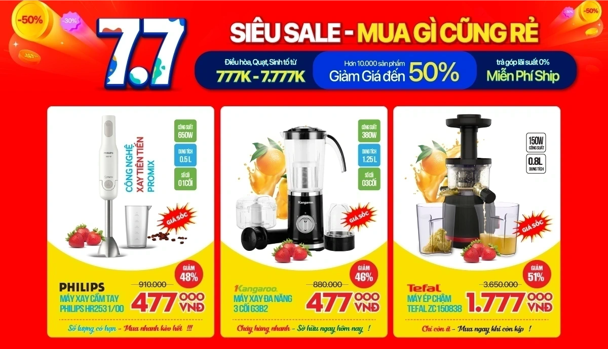 7/7 gia dụng giảm lớn 50%++