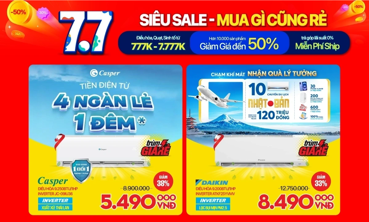 7.7 sale điều hòa không khí