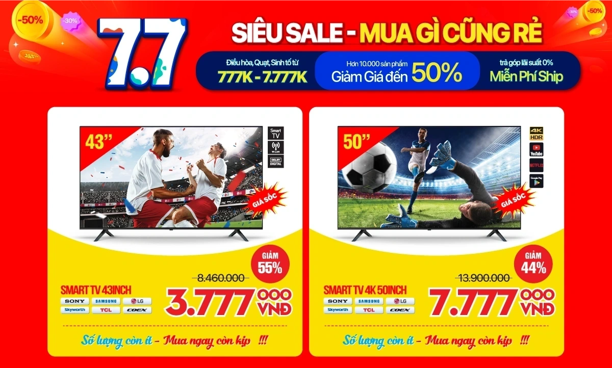 7.7 siêu deal bùng cháy