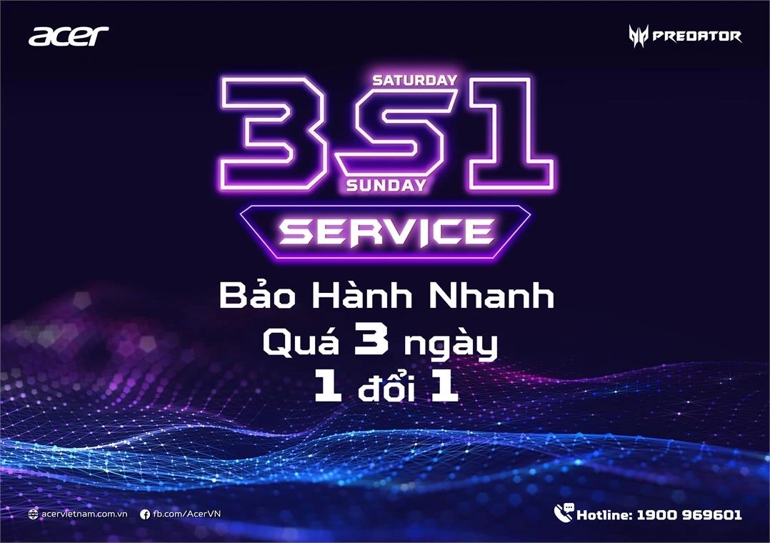 Acer Gaming: Chính sách bảo hành 3S1