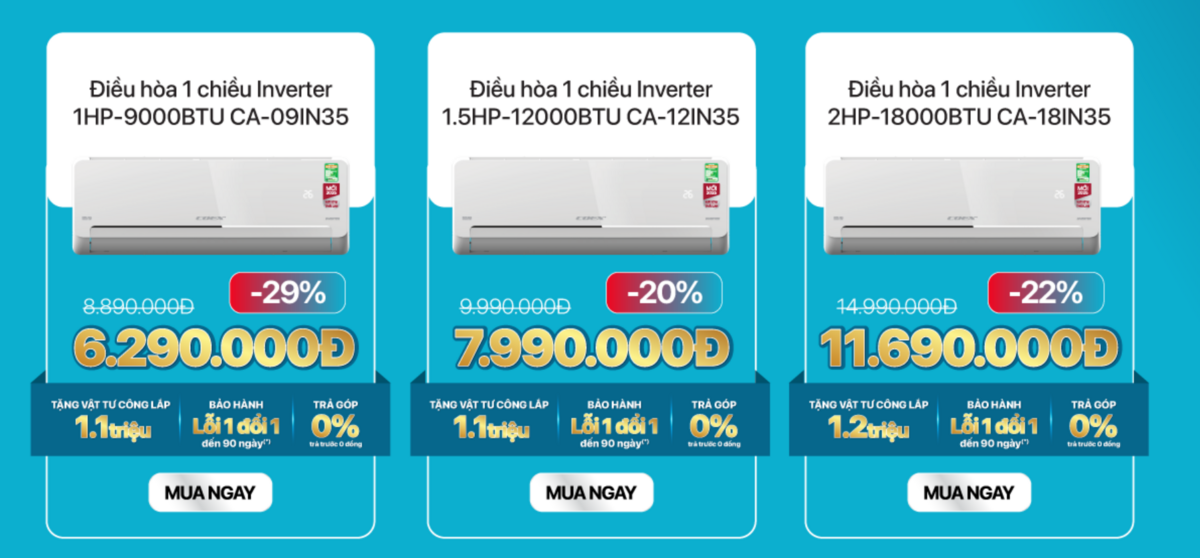 Bảng giá chi tiết các dòng điều hòa COEX 2025