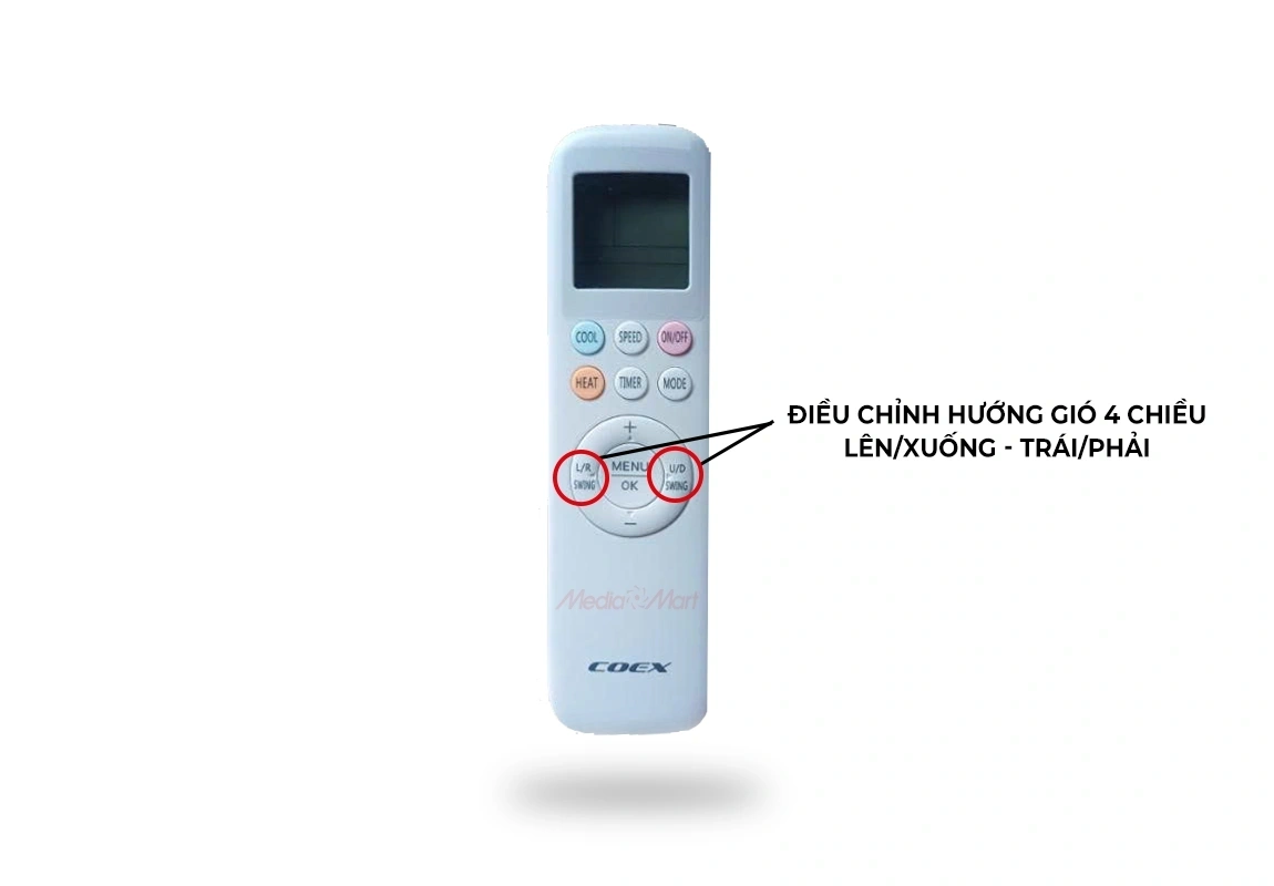 Cách sử dụng điều khiển điều hòa COEX điều chỉnh hướng gió