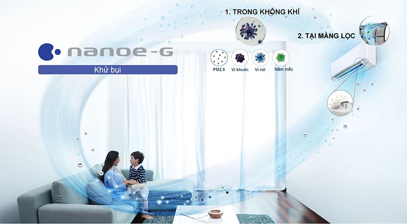 Công nghệ nanoe-G trên điều hòa Panasonic CS-XZ9BKH-8 sẽ mang đến không khí trong lành cho cả gia đình